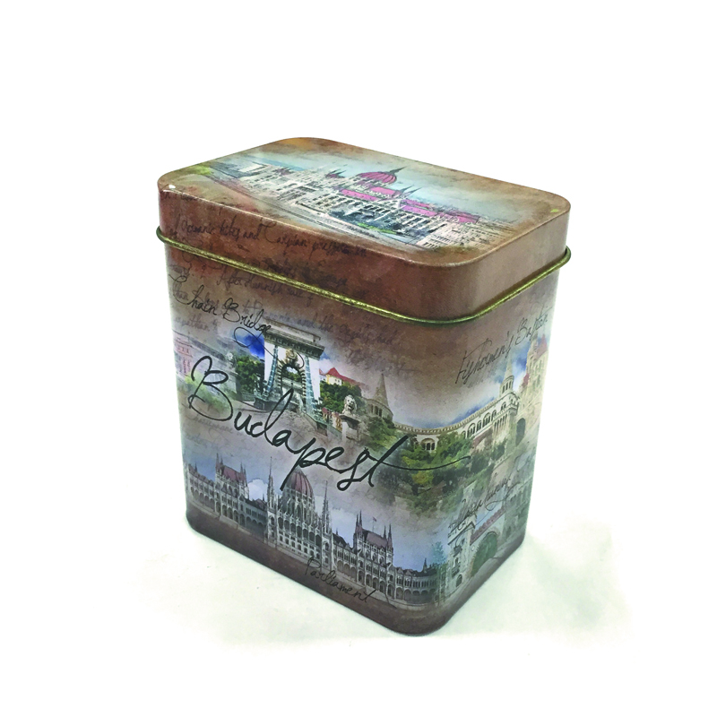 Small square vantage candy tin